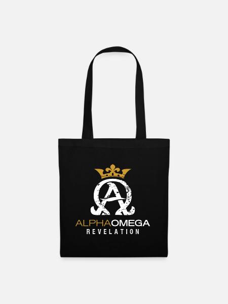 Alpha und Omega Revelation Offenbarung Bibel - Stoffbeutel - Schwarz