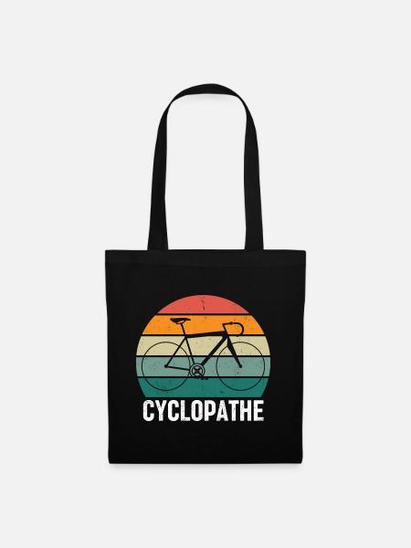Cyclopathe humour vélo cadeau cyclisme cycliste - Sac en tissu - noir
