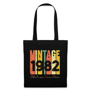 Vintage 1982 cadeau année de naissance 1982 rétro - Sac en tissu - noir - Devant