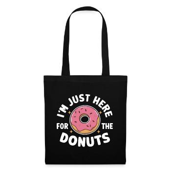 Donut Donuts Süßigkeiten Bagel - Stoffbeutel - Schwarz - Vorne