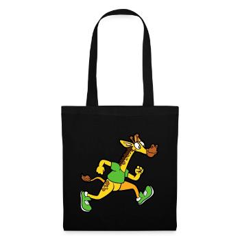 Giraffe Sprinter Joggen Laufen Leichtathletik - Stoffbeutel - Schwarz - Vorne