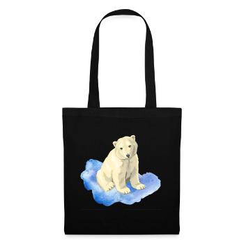 ours polaire - Sac en tissu - noir - Devant