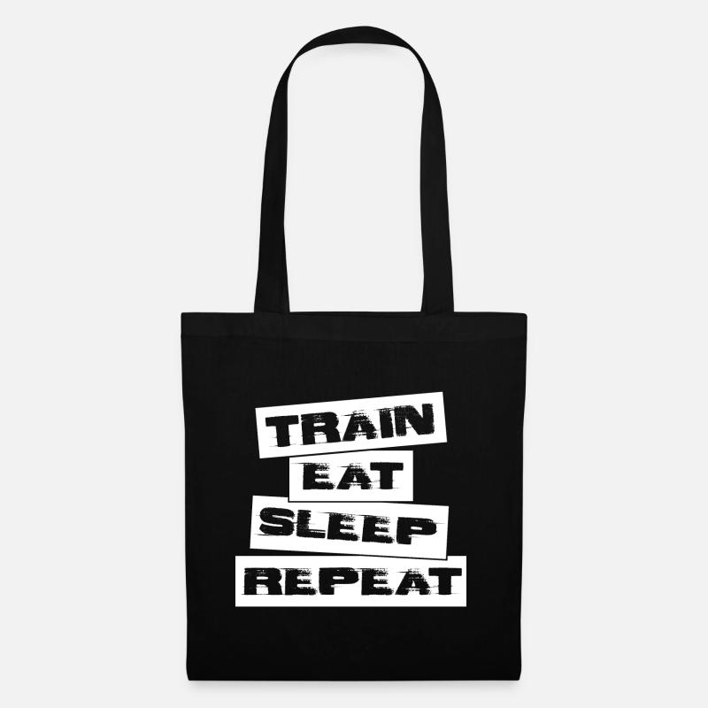 TRAIN EAT SLEEP REPEAT - Stoffbeutel - Schwarz