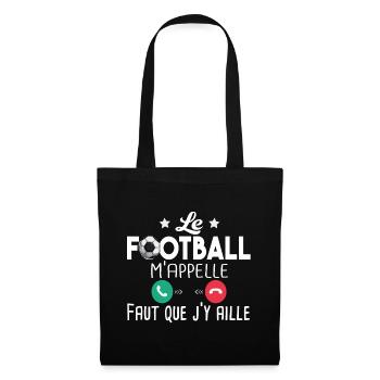 Football foot footballeur footballeuse sport - Sac en tissu - noir - Devant