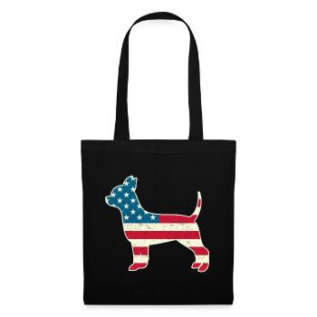 4th of July Chihuahua Dog American Flag USA - Stoffbeutel - Schwarz - Vorne