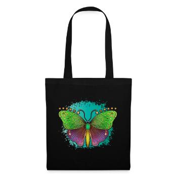 Bunter Schmetterling Frauen Mädchen Schmetterlinge - Stoffbeutel - Schwarz - Vorne