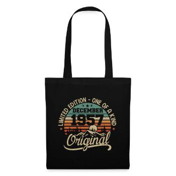 Original Cadeau Anniversaire 68 ans, Décembre 1957 - Sac en tissu - noir - Devant