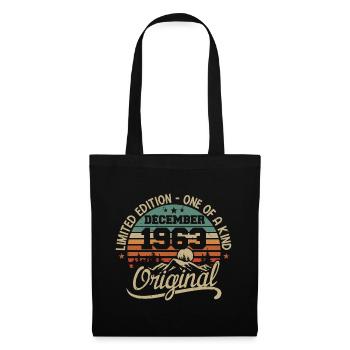 Original Cadeau Anniversaire 62 ans, Décembre 1963 - Sac en tissu - noir - Devant