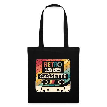 Retro 1975 Vintage 1985 - Cadeau Anniversaire 1985 - Sac en tissu - noir - Devant