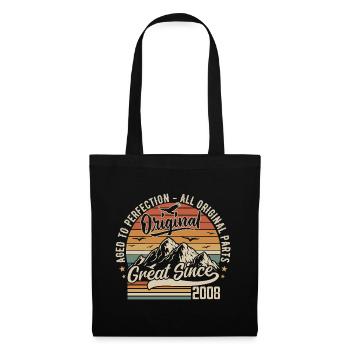 Vintage Né en 2008 | 17e Anniversaire Cadeau 2008 - Sac en tissu - noir - Devant