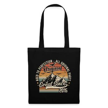Vintage Né en 2015 | 10e Anniversaire Cadeau 2015 - Sac en tissu - noir - Devant