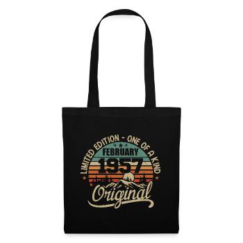 Né En Février 1957 Cadeau Millésime - Février 1957 - Sac en tissu - noir - Devant