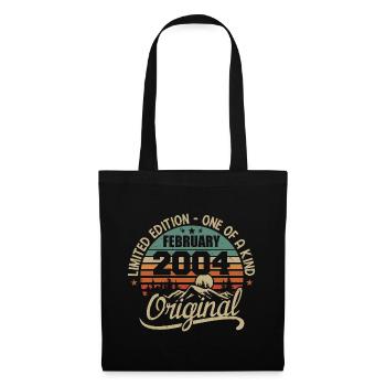 Né En Février 2004 Cadeau Millésime - Février 2004 - Sac en tissu - noir - Devant