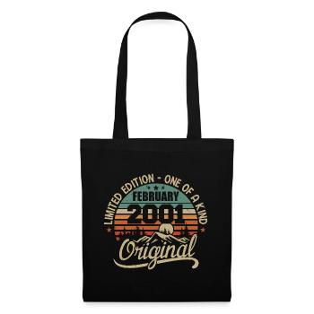 Geboren im Februar 2001 Vintage Geschenk - Februar 2001 - Stoffbeutel - Schwarz - Vorne