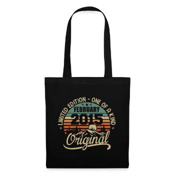 Né En Février 2015 Cadeau Millésime - Février 2015 - Sac en tissu - noir - Devant