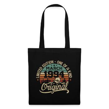 Original März 1994 Geburtstagsgeschenk März 1994 - Stoffbeutel - Schwarz - Vorne