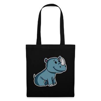 rhinocéros - Sac en tissu - noir - Devant