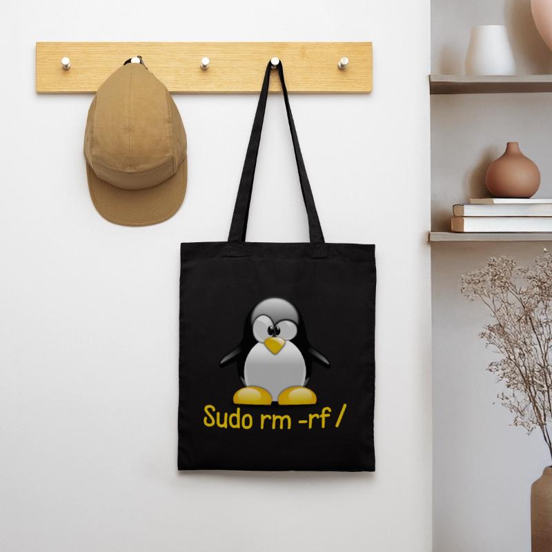 Sudo rm -rf / Programmeur Tux Pingouin Coding Sac en tissu