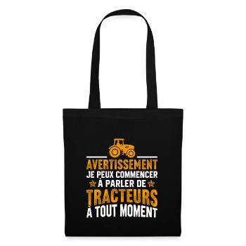 parler de tracteurs à tout moment - Sac en tissu - noir - Devant