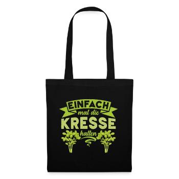 Einfach Mal die Kresse Halten Gartenlust Gärtner - Stoffbeutel - Schwarz - Vorne