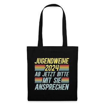 Jugendweihe 2024 Ab Jetzt Bitte Mit Sie Ansprechen - Stoffbeutel - Schwarz - Vorne