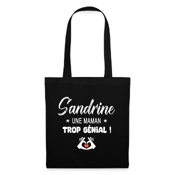 Sandrine Cadeau pour une maman génial - Sac en tissu - noir - Devant