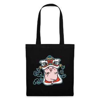 Dragon cochon - Sac en tissu - noir - Devant
