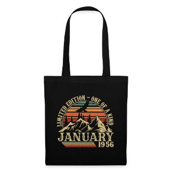 Januar 1956 - Januar 1956 Geburtstagsgeschenk - Stoffbeutel - Schwarz - Vorne