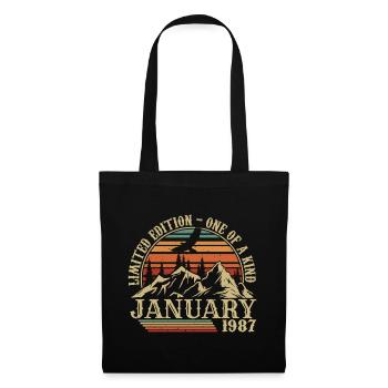 Janvier 1987 - Cadeau Anniversaire Janvier 1987 - Sac en tissu - noir - Devant