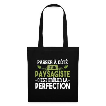 Paysagiste élagueur jardin métier arbuste cadeau - Sac en tissu - noir - Devant