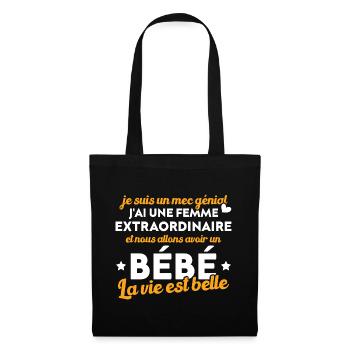 Je suis un mec génial j'ai une femme extraordinair - Sac en tissu - noir - Devant