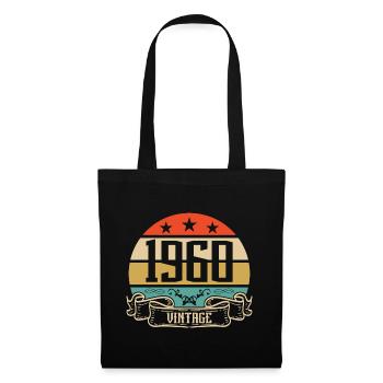 1960 Vintage Geburtstag Retro Classic - Stoffbeutel - Schwarz - Vorne