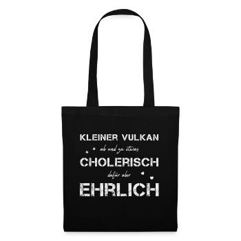 cholerisch ehrlich - Stoffbeutel - Schwarz - Vorne