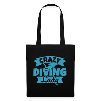 Plongeuse Mme Crazy Diving Lady - Sac en tissu - noir - Devant