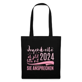 Jugendweihe 2024 Ab Jetzt Bitte Mit Sie Ansprechen - Stoffbeutel - Schwarz - Vorne