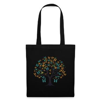 Butterfly Tree Colorful Butterflies Flies - Tote Bag - black - Front
