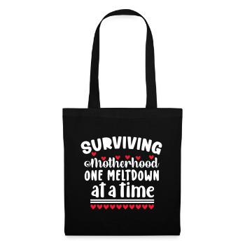 Surviving Motherhood one meltdown at a time - Tote Bag - black - Front