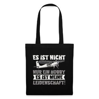 Lustiges Flugzeug Modellbauer Geschenk - Stoffbeutel - Schwarz - Vorne