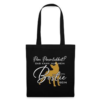Bostie Boston Terrier pure Persönlichkeit - Stoffbeutel - Schwarz - Vorne