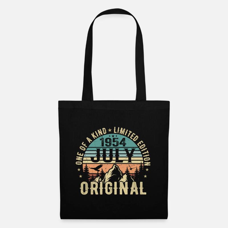 Juli 1954 Geburtstag Juli 1954 Geburtstagsgeschenk - Stoffbeutel - Schwarz