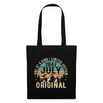 Anniversaire de juillet 1947 Cadeau d'anniversaire de juillet 1947 - Sac en tissu - noir - Devant