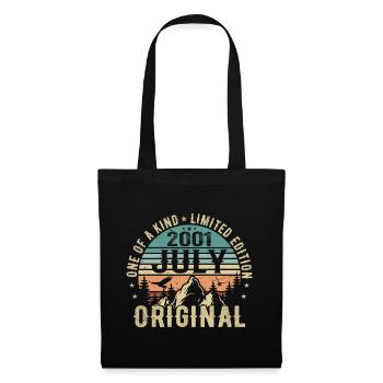Juillet 2001 Anniversaire Juillet 2001 Cadeau d’anniversaire - Sac en tissu - noir - Devant