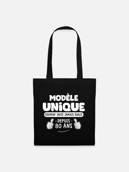 anniversaire 80 ans modèle unique depuis 80 ans - Sac en tissu - noir