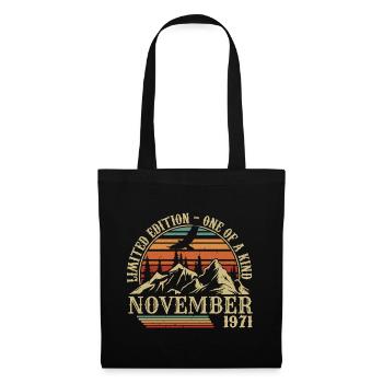 Né en Novembre 1971 - Anniversaire Novembre 1971 - Sac en tissu - noir - Devant