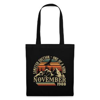 Né en Novembre 1988 - Anniversaire Novembre 1988 - Sac en tissu - noir - Devant