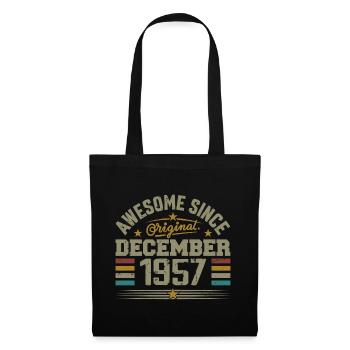 Dezember 1957 - Dezember 1957 Geburtstagsgeschenk - Stoffbeutel - Schwarz - Vorne