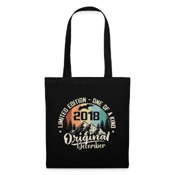 Anniversaire Décembre 2018 - Cadeau decembre 2018 - Sac en tissu - noir - Devant