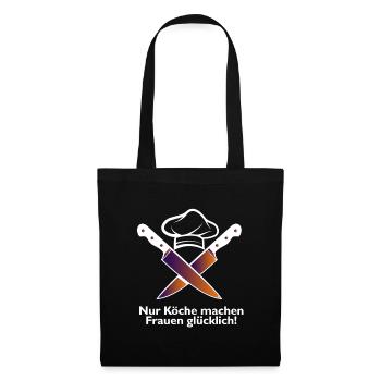 Chemise de chef • Cuisine • Cadeau de cuisine - Sac en tissu - noir - Devant