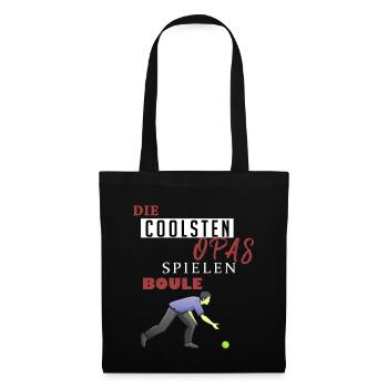 Boule Geschenk • Die Coolsten Opas spielen Boule - Stoffbeutel - Schwarz - Vorne