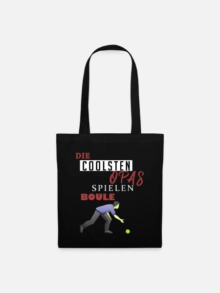 Boule Geschenk • Die Coolsten Opas spielen Boule - Stoffbeutel - Schwarz